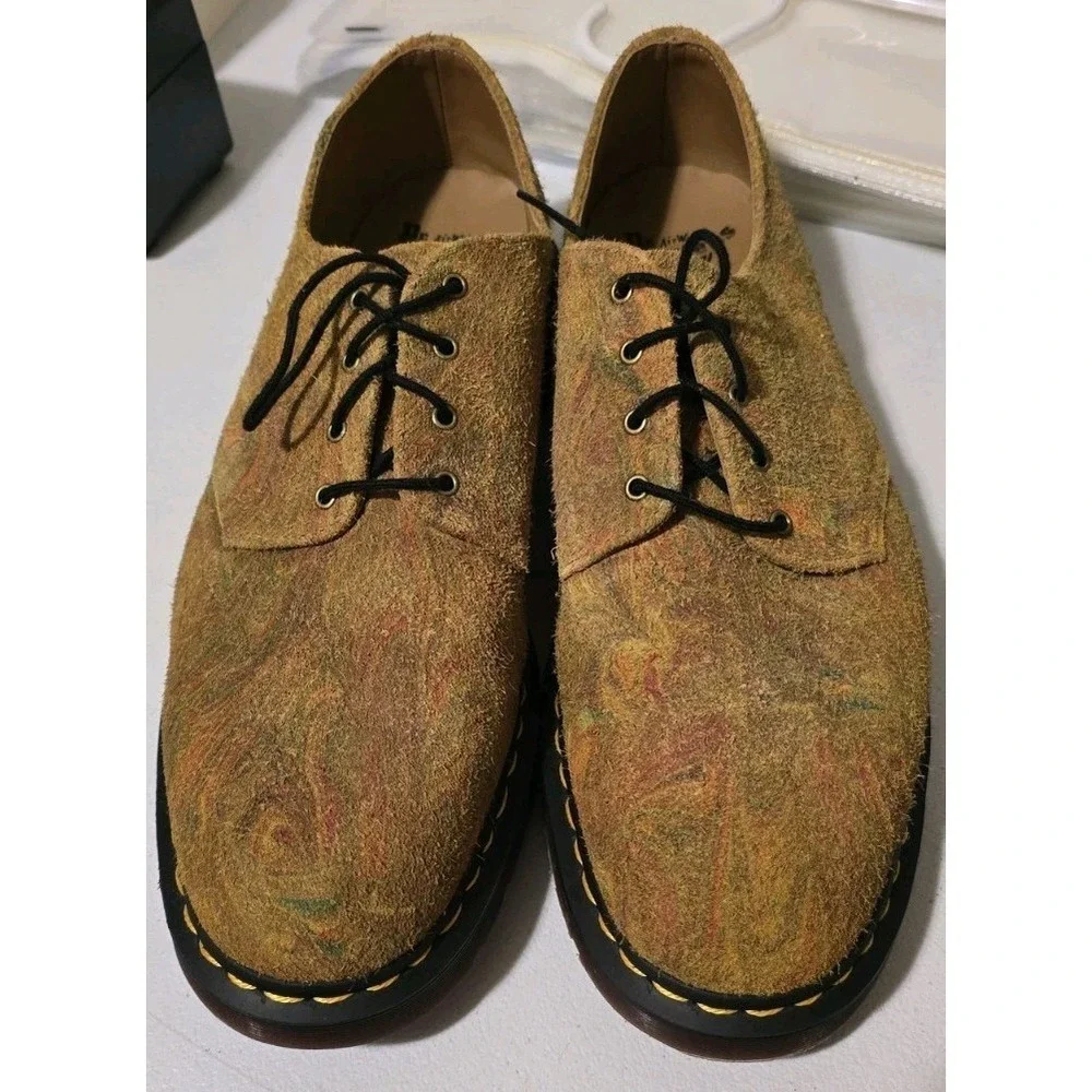 DR. MARTENS THE SMITHS MARBLED SUEDE SHOES MSRP$210 SLEEK & REFINED STYLE NWOB